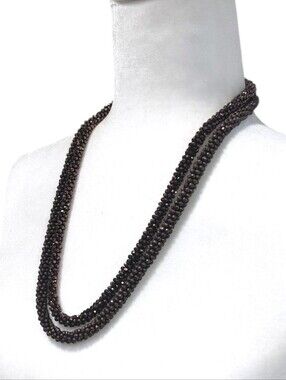 Chico's 2 Tier Brown Cluster Beaded Statement Necklace Fashion Jewelry